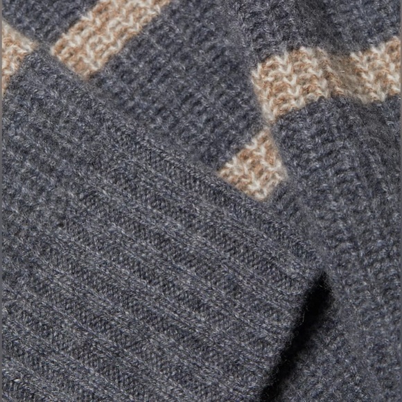 Splendid Gisela cashmere heathered charcoal stripe ribbed hems crew neck small - Picture 7 of 16